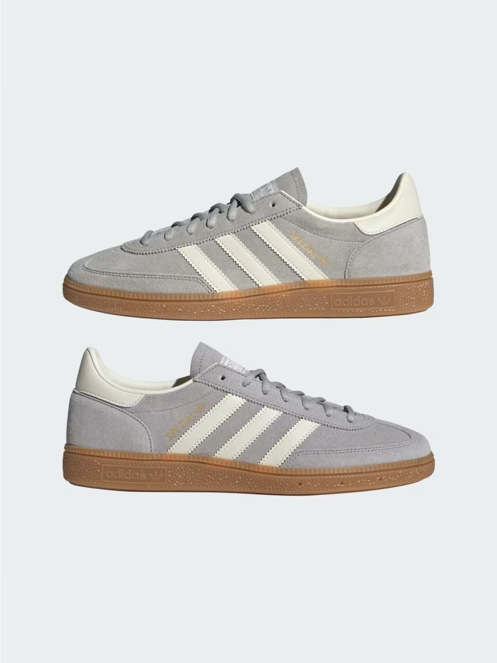 adidas Samba Suede Sneakers in Gray and Cream with Gum Sole